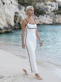 Contrast Trim Spaghetti Strap Maxi Dress