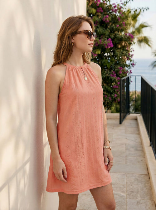 Florira Eyelet Sleeveless Mini Dress